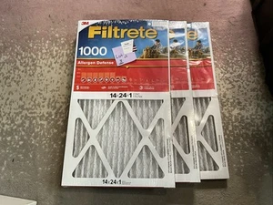 FURNACE FILTER LOT 14x24x1 3M Filtrete 1000 Air Filter, Allergen Defense 3PK ATL - Picture 1 of 8