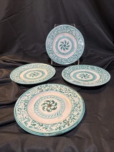 deruta italian pottery Set Of 4 Hand Painted Small 7 1/4 In Plates - Picture 1 of 14