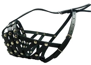 English Bulldog 13"-3" Secure Leather Basket Dog Muzzle Boxer American Bulldog - Picture 1 of 6