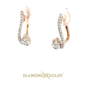 0.37ct Diamond Fancy Round, Princess & Marquise Earring 18K Rose Gold DGLA VVSI - Picture 1 of 3