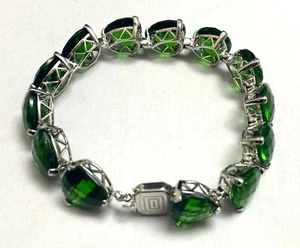 Brazalete de plata esterlina B713131 en forma de billón 13x13 mm 46 quilates verde helenita - Imagen 1 de 3