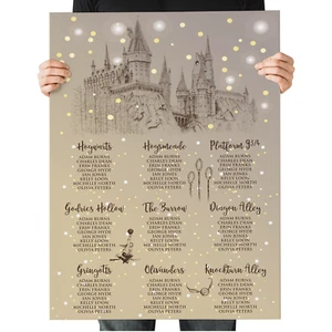 Tabla de asientos Wizard Castle Harry Magical Potter, plano de mesa, banquete - Imagen 1 de 12