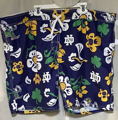 Wes and Willy Men’s Notre Dame Size XL  Floral Swim Trunks Cover