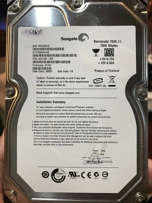 Seagate Barracuda 7200.11 1.5TB Internal 7200RPM 3.5" (ST31500341AS) HDD - Image 1 of 2