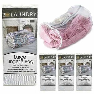 4 Pack Mesh Laundry Bags Wash Delicates Lingerie Zipper Storage Bag Underwear - Picture 1 of 1