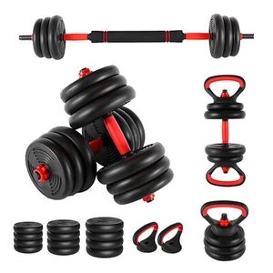 5 in 1 Dumbbell Barbell Kettlebell Set 44LB Adjustable Free Weights Home Gym - Picture 1 of 11