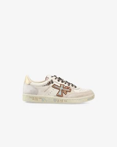 Sneakers PREMIATA Woman IN Suede Beige And Details Animal Art. Basket Clayd - Picture 1 of 4