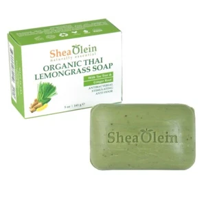Organic Thai Lemongrass Shea Olein Natural Soap 5 oz Bar With Tea Tree & Ginger - Picture 1 of 5