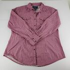 Wrangler Breast Cancer Awareness Shirt Women's Large Pink Pearl Snap Blouse
