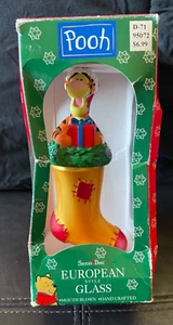 7-1/2” Pooh Santa's Best European Glass Ornament Mouth Blown Tigger Stocking EUC - Picture 1 of 11