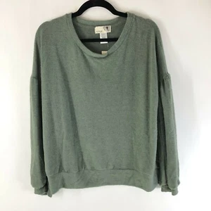 Everleigh Womens Sweater Pullover Puff Sleeve Scoop Neck Soft Green Size M - Picture 1 of 4