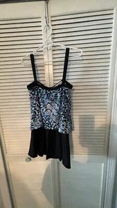 Maxine of Hollywood Swimsuit Womens Size 12 One Piece Blue / Black Bathing Suit - Picture 1 of 6
