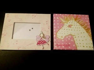 Marco de fotos Sweet Little Fairy rosa 10x8"" y pintura/retrato de unicornio de 8x8 - Imagen 1 de 12