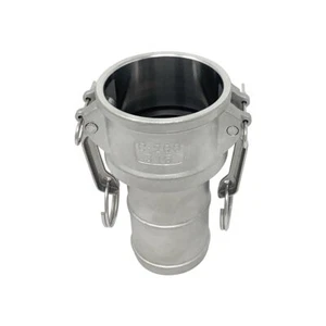 Stainless Steel Type C Cam and Groove Fitting, 2" Female Camlock x 2" Hose Sh... - Picture 1 of 1