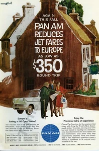 1961 Pan Am Airlines Travel to Europe Old PRINT AD Great Gift Idea (1894) - Picture 1 of 1