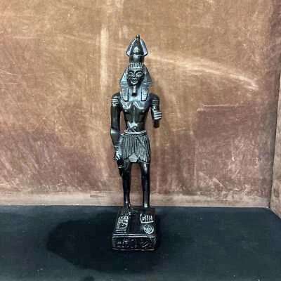 Ancient Egyptian statue of Pharaoh king Ramses II, black solid stone Ramses II  - Image 1 of 4