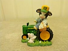 Vintage John Deere Cow Figurine Mary Moo Moos 1999 "I Tract Her Down For You"