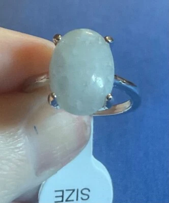 FROSTY WHITE MILK QUARTZ RING Size 7, Natural Snow Quartz Genuine Gemstone - Image 1 of 4