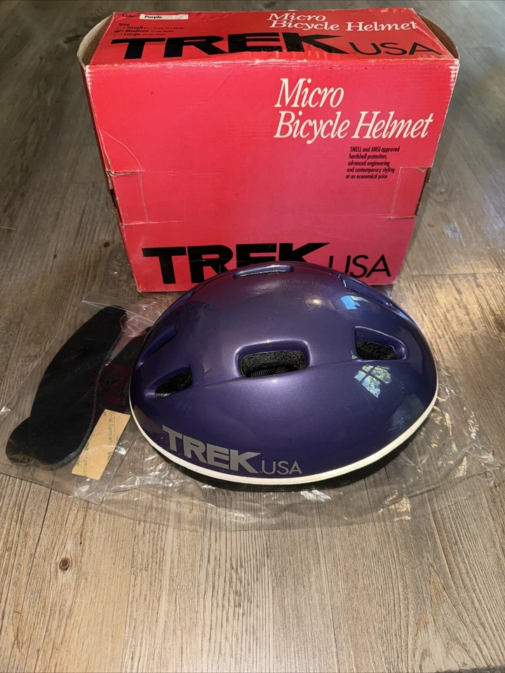 Vintage New TREK USA Micro Helmet Purple Size Medium Rare Color New In Box 1992 - Image 1 of 4
