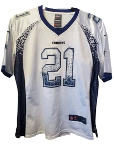 RARE Nike Ezekiel Elliott 21 Dallas Cowboys Woman’s Stitch On Jersey White Sz XL - Picture 1 of 8