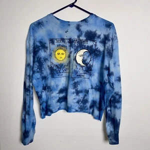 NOBO Sweater Girls Large Blue Tie Dye Bleach Wash Lounge Easy Cozy Comfy Casual - Picture 1 of 9