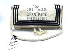 JEAN PAUL GAULTIER Sailor striped Cotton Bag inside zipper pocket NEW wit defect