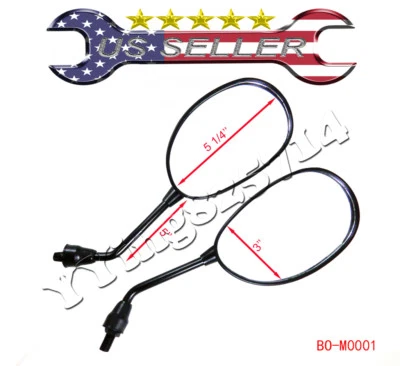 Universal ATV Motorcycle Dirt Bike Scooter Moped Rear View Mirror Polaris Honda - Image 1 of 2