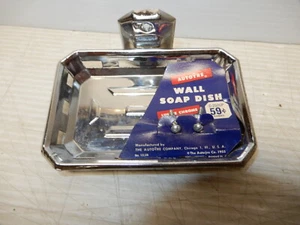 VINTAGE NOS AUTOYRE MID CENTURY CHROME PLATED SOAP DISH CA. 1950 - Picture 1 of 3