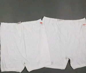 Vintage Womens Underwear Knickers White Cotton With Gusset New Stretch Waist - Picture 1 of 4