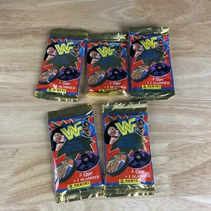 Vintage 1995 Titan Sports Panini WWF Pogs Caps Booster Pack Lot Of 5 Undertaker - Picture 1 of 5