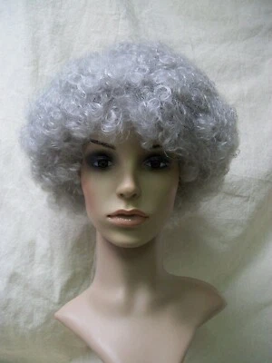 Gray Granny Perm Wig Curly Frizzy Afro Momma Harper Grandma Pops Grandpa Unisex - Image 1 of 4