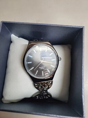 Elegante reloj de cuarzo Strada para hombre negro Japón correa única negra sin usar Foto 1 de 2