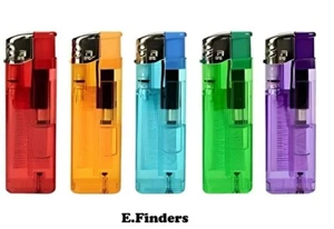 5/10 ELECTRONIC LIGHTERS REFILLABLE GAS CHILD SAFETY ADJUSTABLE FLAME 5 COLOURS - Picture 1 of 4