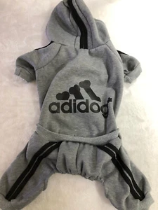 adidog Felpa con Cappuccio Tuta Cane XXL Grigio (Vedi Taglia Desc. Sotto) - Foto 1 di 6