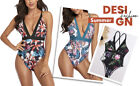 Women One Piece Swimsuit Printed Backless Swimsuit Bikini Swimwear Bathing S SPG