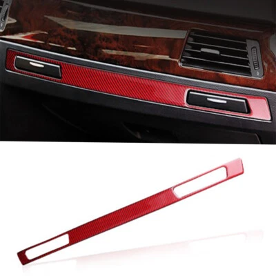 Panel portavasos copiloto de fibra de carbono rojo para BMW Serie 3 E90 2005-12  Foto 1 de 4