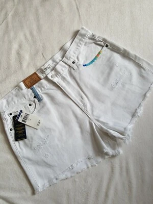 Pantalones Cortos de Denim Polo Ralph Lauren Para Mujer Crosby Relajados Corte Blanco Talla 32 Nuevos con Etiquetas (B Foto 1 de 4
