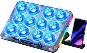 Laptop Cooling Pad with 12 Quiet Fans Slim Portable 12-17.3 Inch Laptop Cooler - Picture 1 of 9