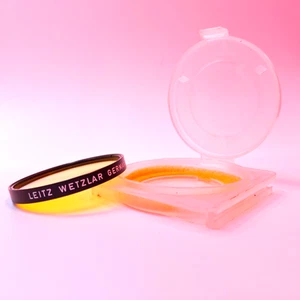 Leica Leitz Wetzlar Serie VI 1 Yellow Camera Lens Filter Working w/Case. (refB) - Picture 1 of 7