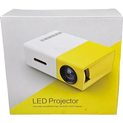 Mini LED Projector Portable Home Theater 1080p HD Multimedia HDMI USB White Y TH - Image 1 of 4