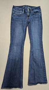 American Eagle Stretch Artist Bootcut Schlagjeans Gr. 2 kurze blaue Jeans - Bild 1 von 6
