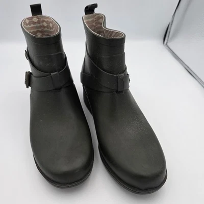 Botas de lluvia al tobillo de goma Lucky Brand Rindah para mujer talla 8M verde oscuro Foto 1 de 4