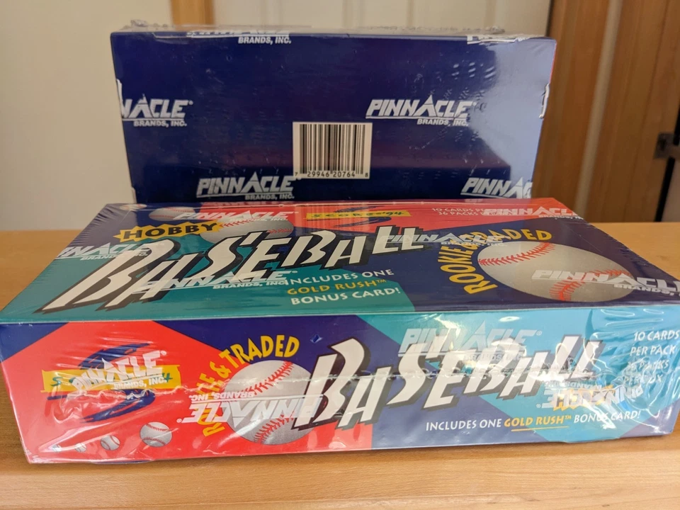 Caja de pasatiempos de béisbol Pinnacle Score 1994 ¡Lote X 2! Novato/Comercializado - Sellado - Dorado Foto 1 de 2