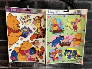 Vintage WINNIE THE POOH Static Cling EASTER Window Decorations - Picture 1 of 4