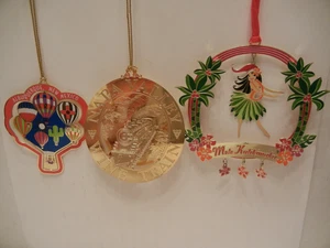 3 Messing Metall Ornamente Hula Maiden Insel Napa Wein Zug Albquerque Ballon - Bild 1 von 9