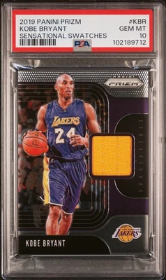 Camiseta deportiva Panini Prizm Sensational Swatches 2019 Kobe Bryant #SS-KBR (MEM) PSA 10 Foto 1 de 2