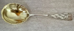 RARE STERLING WHITING AESTHETIC FIGURAL APPLIED FISH IN NET JAPANESE BERRY SPOON - Picture 1 of 5