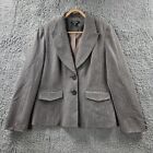 Vintage ROCKMANS Womens Jacket Size 12 Grey Pinstripe Long Sleeve Collared