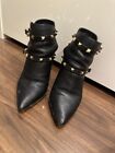 Valentino Garavani Rockstud leather ankle boots Black stiletto heels size 37