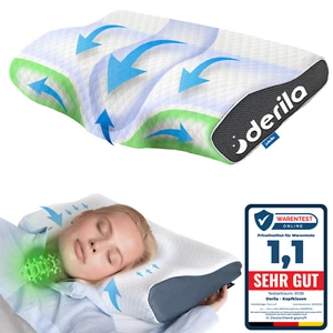DERILA® | Ergonomisch Memory Foam Kopfkissen für Seiten, Rücken & Bauchschläfer - Bild 1 von 15